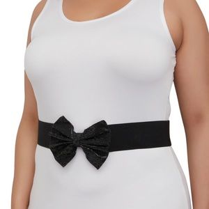 Stretch Bow Studded Plus Size Belt